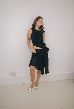 Emma Jing's Advert Skirt - Black Stripe