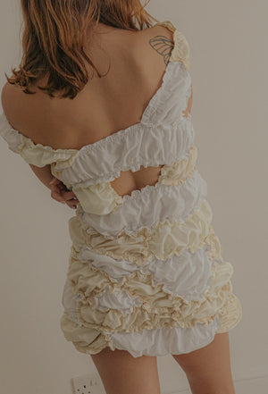 Emma Jing's Bubble Dress - White
