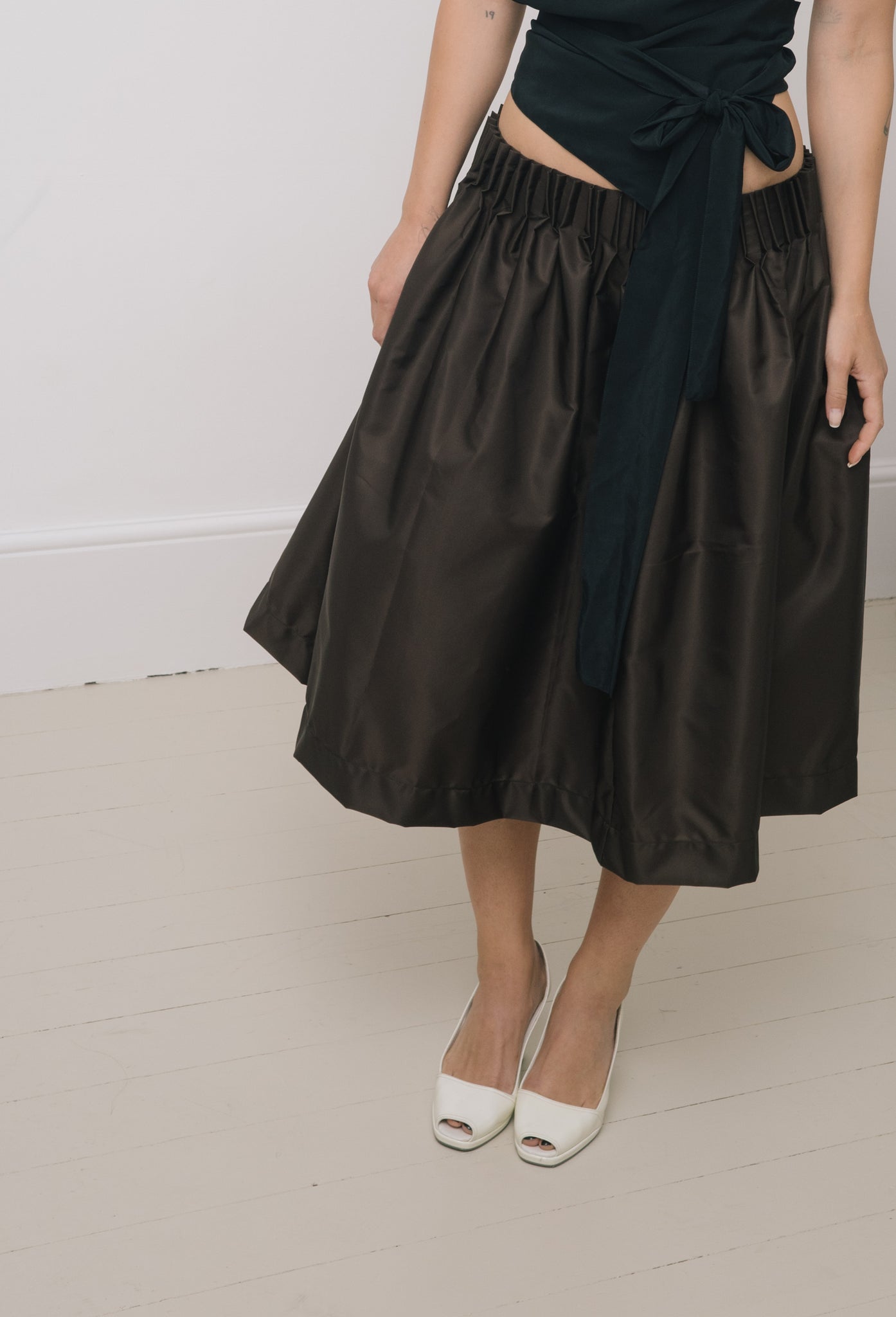Pleated Midi - Brown