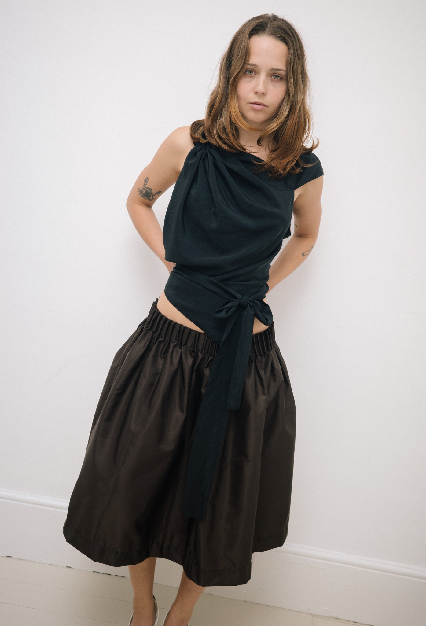Pleated Midi - Brown