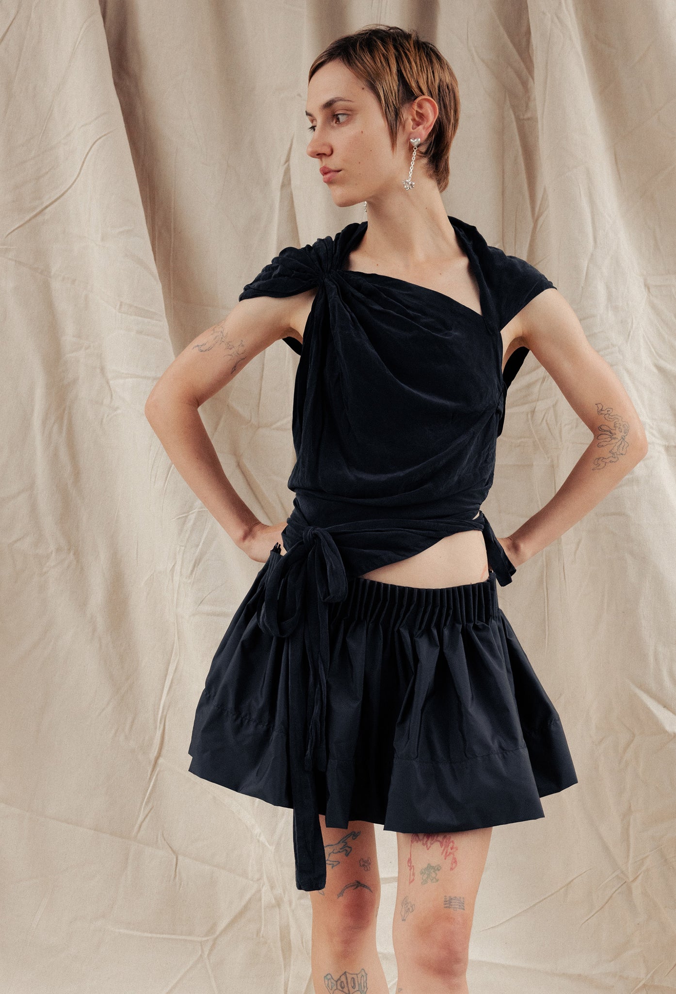 Pleated Mini in Black